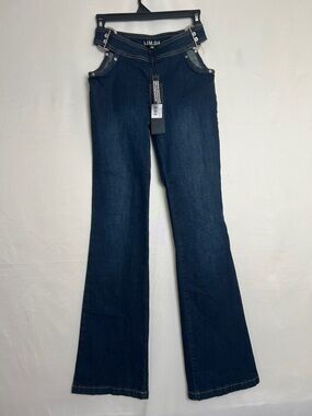 I.AM.GIA Dark Indigo High-Waist Flare Jeans